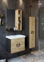 Мебель для ванной комнаты Sanflor Выборг 60 подвесная, дуб крафт золотой