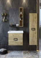 Мебель для ванной комнаты Sanflor Выборг 60 подвесная, дуб крафт золотой