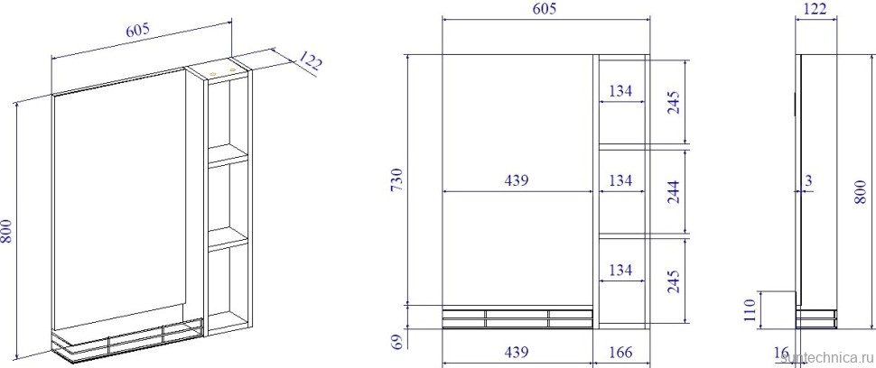 Мебель для ванной комнаты Sanflor Выборг 60 подвесная, дуб крафт золотой