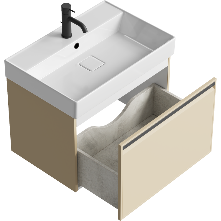 Тумба под раковину без столешницы Aqwella Pure 65 капучино светлый