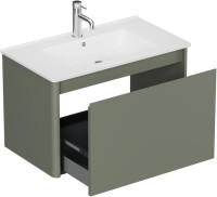 Тумба под раковину без столешницы Allen Brau Gravity 80 1 ящик, матовая олива