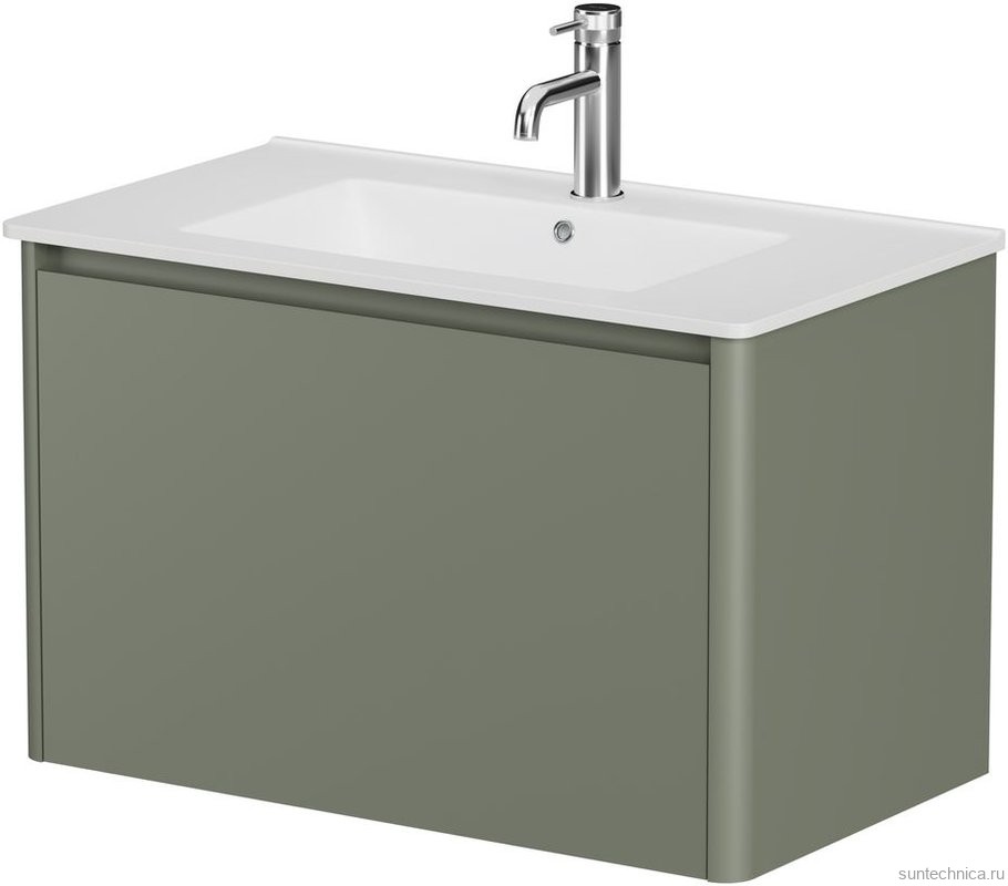 Тумба под раковину без столешницы Allen Brau Gravity 80 1 ящик, матовая олива