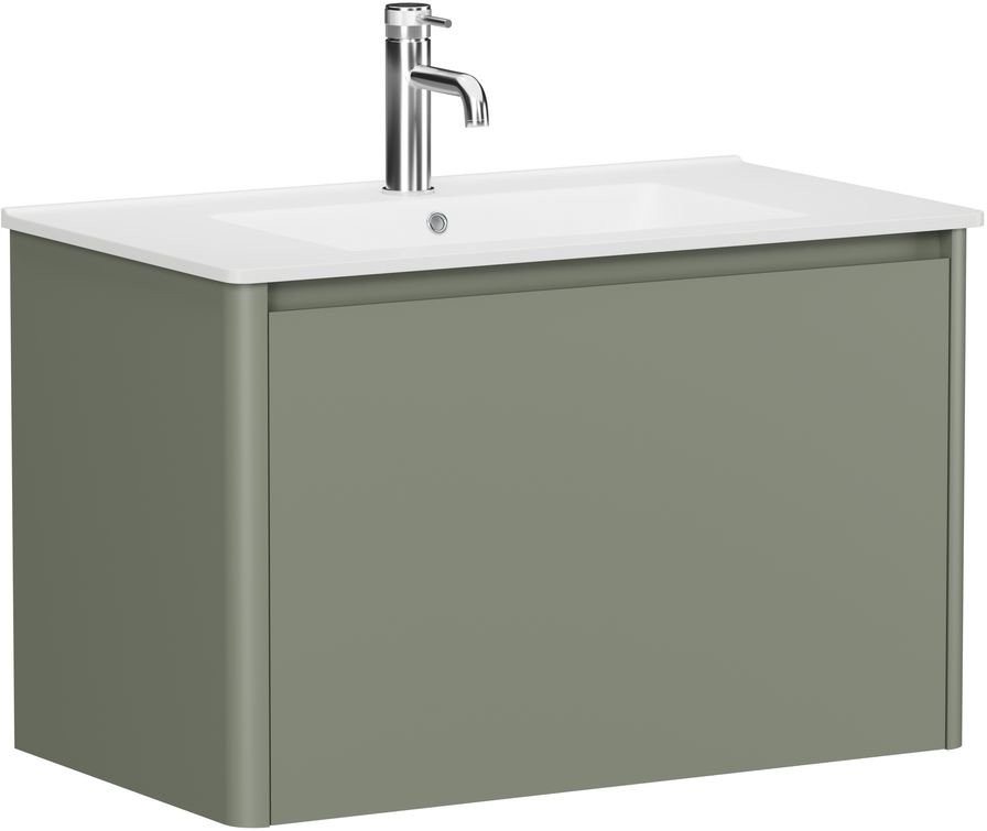 Тумба под раковину без столешницы Allen Brau Gravity 80 1 ящик, матовая олива