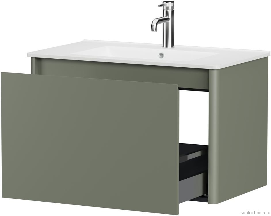 Тумба под раковину без столешницы Allen Brau Gravity 80 1 ящик, матовая олива