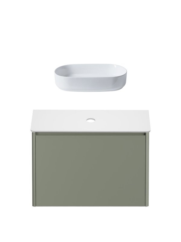 Тумба под раковину без столешницы Allen Brau Gravity 80 1 ящик, матовая олива