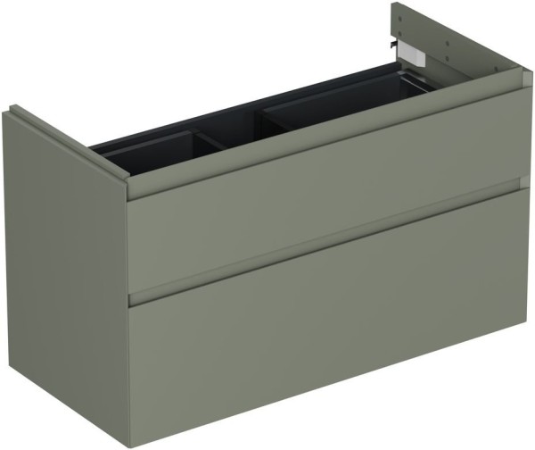 Тумба под раковину без столешницы Allen Brau Infinity 100 2 ящика, без подсветки, матовая олива