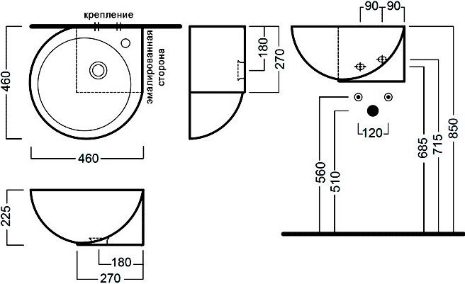 Раковина Hatria You&Me Y0H601 46 см, белая