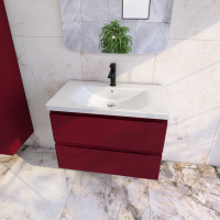 Тумба под раковину без столешницы Caprigo Forte 80 подвесная, бордовая