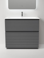 Тумба с раковиной Sancos Folk Floor 90 напольная, grey soft, раковина CN7019