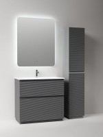 Тумба с раковиной Sancos Folk Floor 90 напольная, grey soft, раковина CN7019