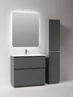 Тумба с раковиной Sancos Folk Floor 90 напольная, grey soft, раковина CN7019