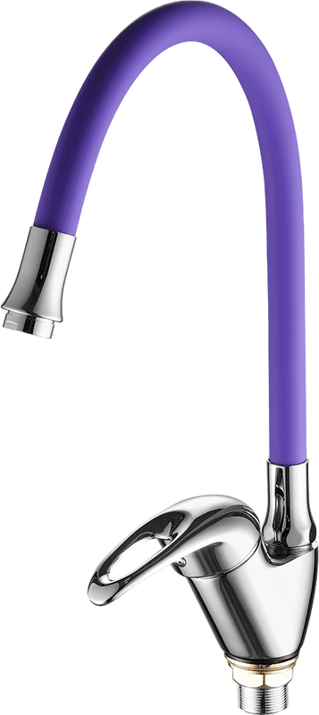 Смеситель для кухни Fashun A4403+A7254 хром, фиолетовый