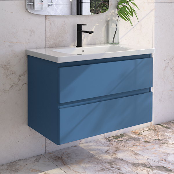 Тумба с раковиной Caprigo Forte 90 подвесная, бриллиантово-синий