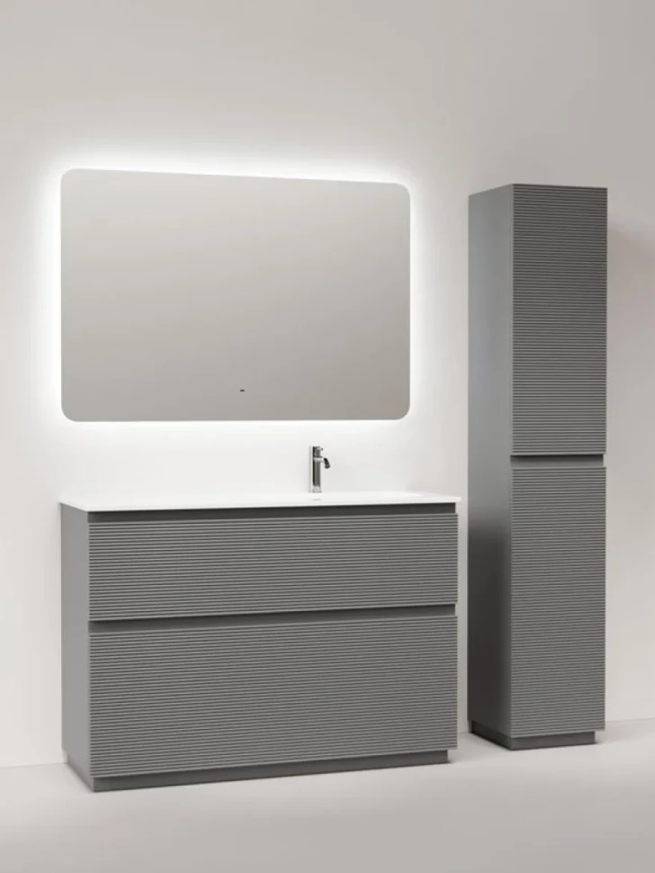 Тумба с раковиной Sancos Folk Floor 120 правая напольная, ergraut soft, раковина CN7021