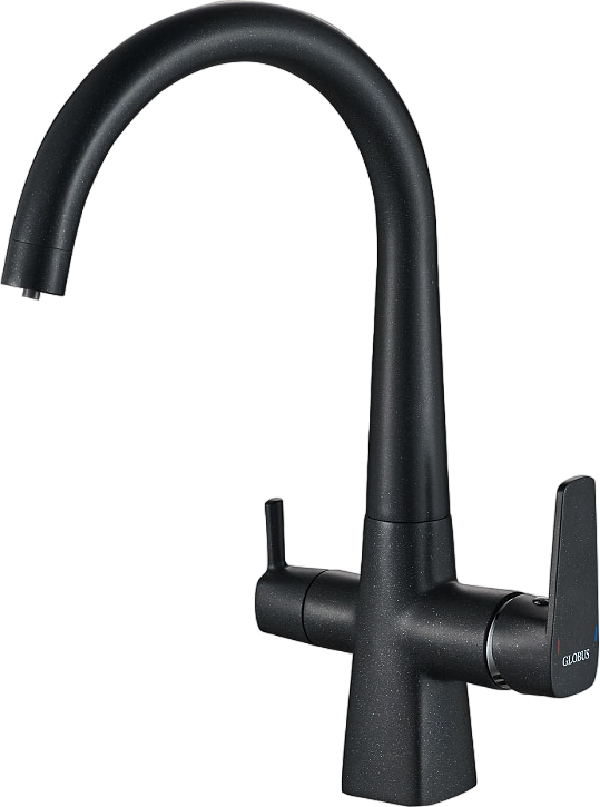 Смеситель для кухни Fashun A4353-7 с краном для питьевой воды, черный