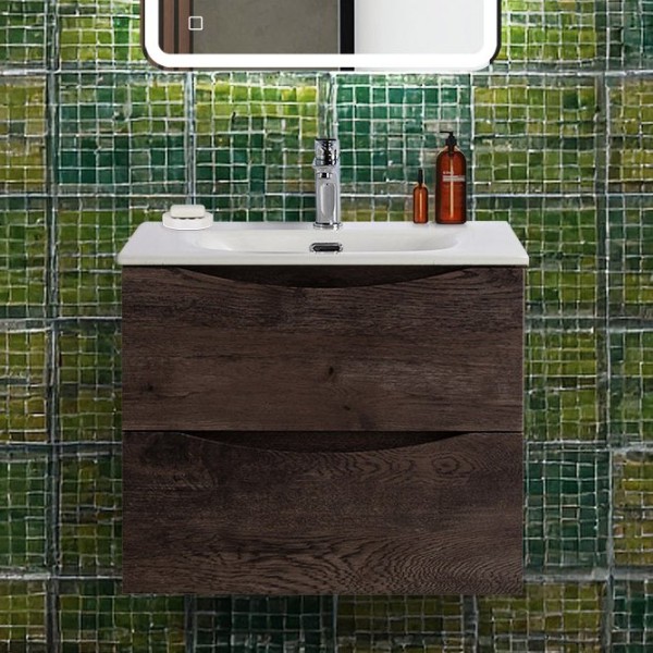 Тумба под раковину BelBagno Marino-cer-n 60 подвесная, rovere nature grigio