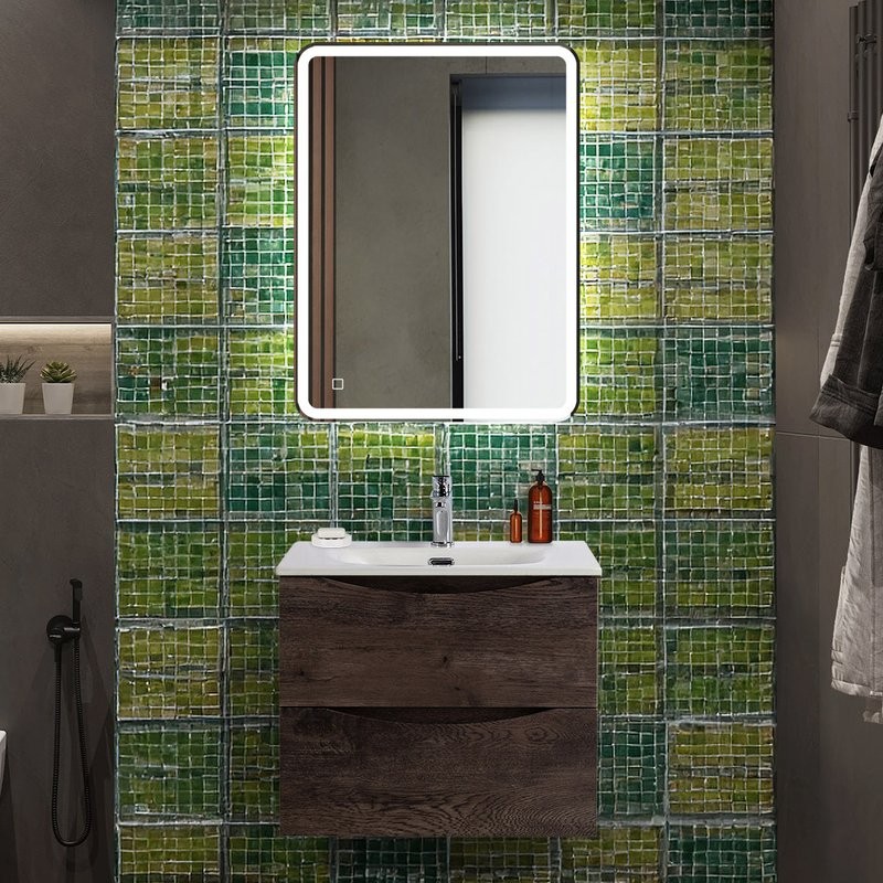 Тумба под раковину BelBagno Marino-cer-n 60 подвесная, rovere nature grigio