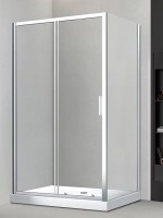 Душевой уголок Veconi Rovigo RV-046 130x70x195, профиль матовый хром, стекло прозрачное