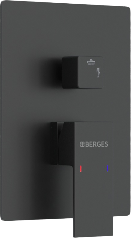 Душевой комплект Berges Nardis 2S 071002 С ВНУТРЕННЕЙ ЧАСТЬЮ, черный матовый