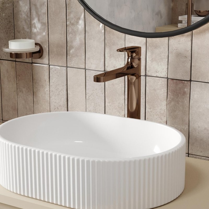 Смеситель для раковины Wasserkraft Asphe 7703H розовое золото PVD