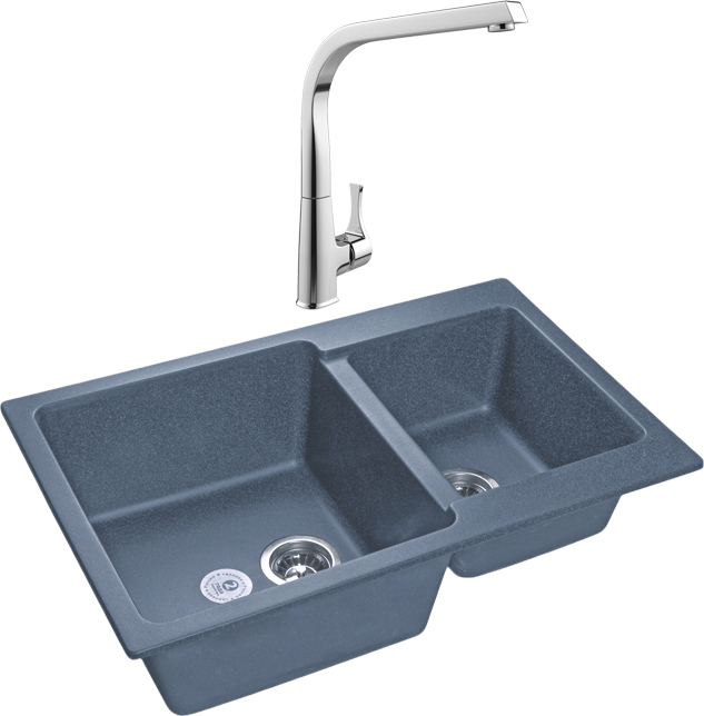 Комплект Мойка GranFest Practik GF-P780K графит + Смеситель MEGA Mega