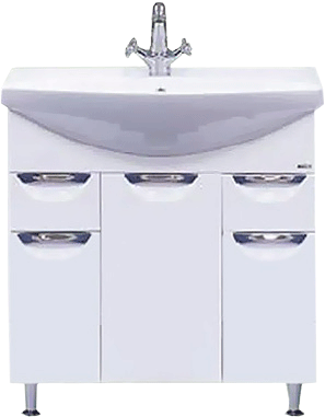 Тумба под раковину без столешницы Misty Орхидея 75 белая эмаль