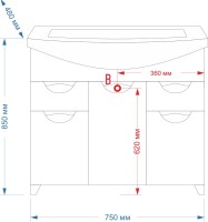 Тумба под раковину без столешницы Misty Орхидея 75 белая эмаль