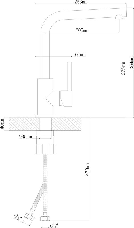 Смеситель для кухни Florentina Дельта FL черный