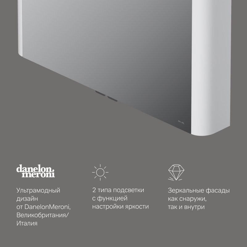 Зеркало-шкаф AM.PM Sensation 100 белый глянец