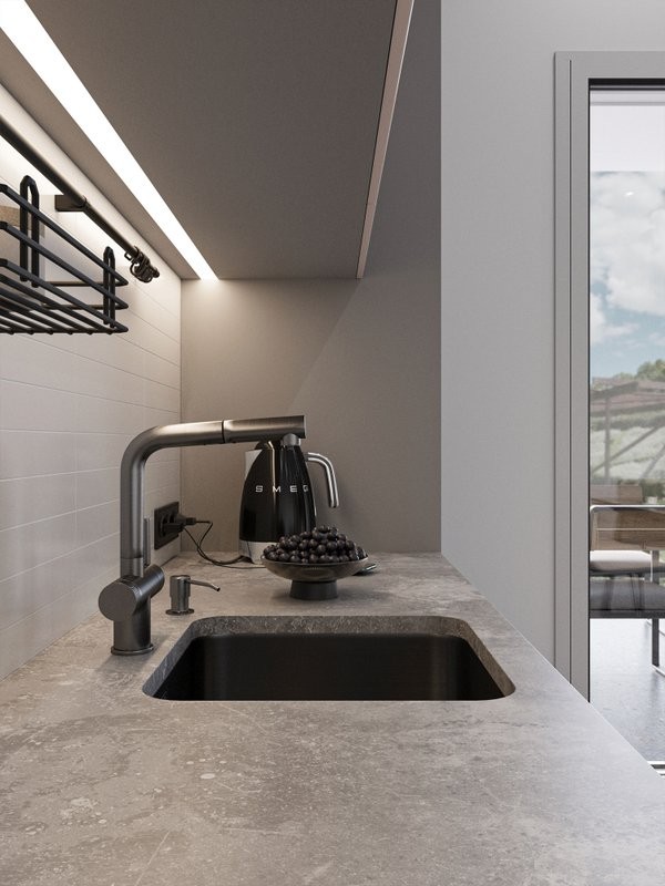 Смеситель для кухни Emar PVD ЕС - 7026 PVD Dark