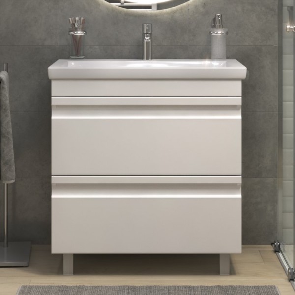 Тумба с раковиной Vigo Holly 80 напольная, белая, раковина Como 80