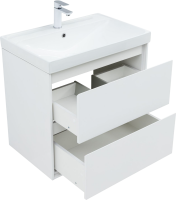 Тумба под раковину без столешницы Aquanet Милан 70 подвесная, белая глянцевая