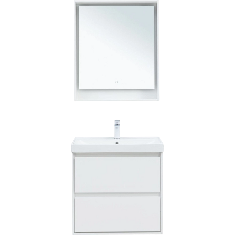 Тумба под раковину без столешницы Aquanet Милан 70 подвесная, белая глянцевая