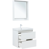 Тумба под раковину без столешницы Aquanet Милан 70 подвесная, белая глянцевая