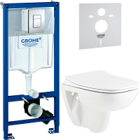Комплект Унитаз подвесной Seramiksan Petite + Крышка AG50006 с микролифтом + Инсталляция Grohe Rapid SL 38772001 3 в 1 с кнопкой смыва + Звукоизоляция