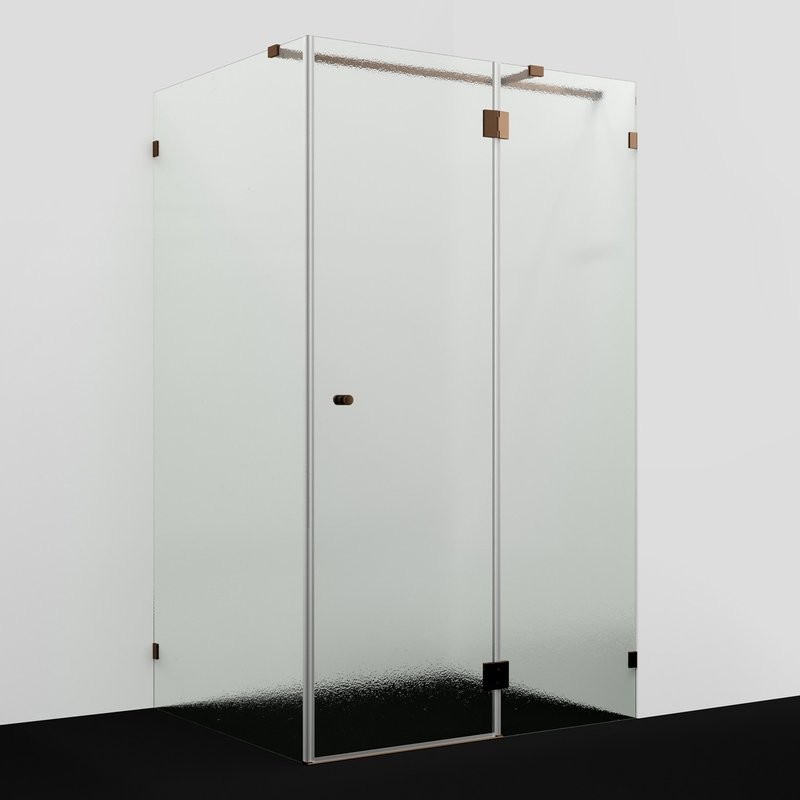 Душевой уголок Wasserkraft Paar 88H10R-TXG 120х100 см, стекло текстурное, фурнитура розовое золото