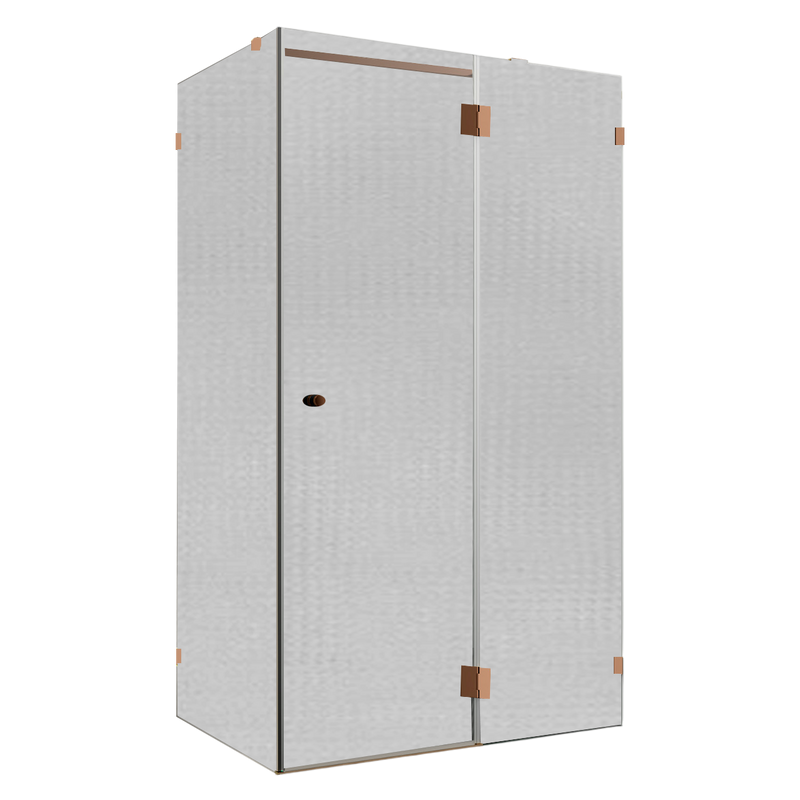 Душевой уголок Wasserkraft Paar 88H10R-TXG 120х100 см, стекло текстурное, фурнитура розовое золото