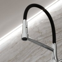Смеситель для кухни Sancos Pride SC4011BNG с гибким изливом, нержавеющая сталь