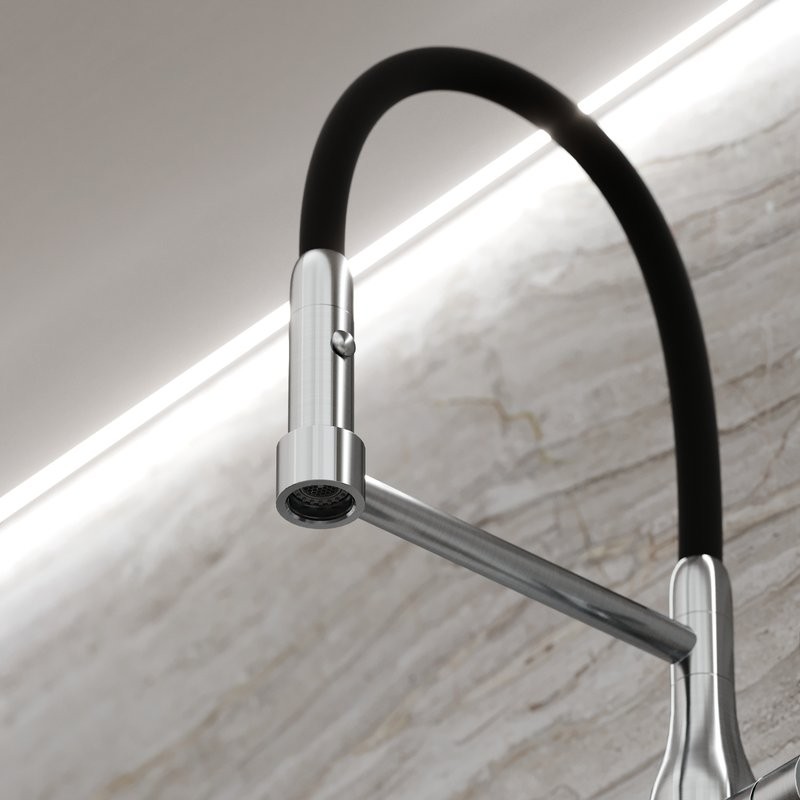 Смеситель для кухни Sancos Pride SC4011BNG с гибким изливом, нержавеющая сталь