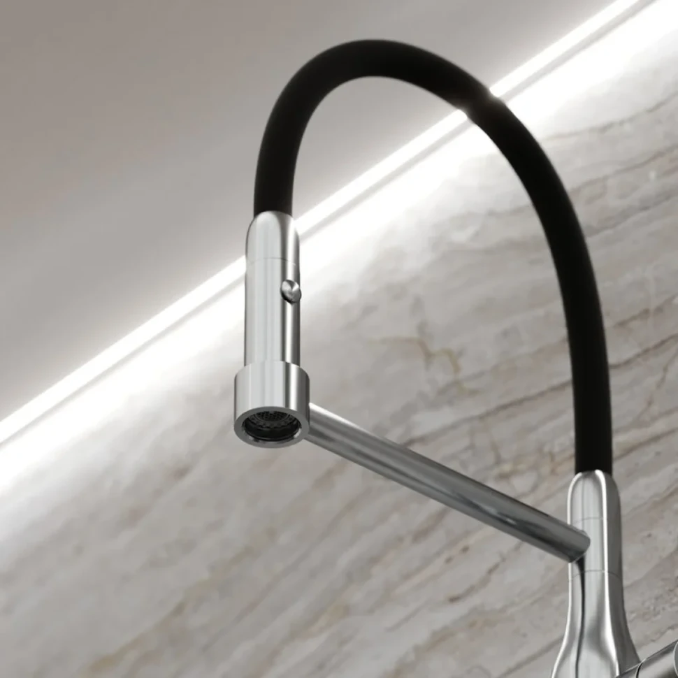 Смеситель для кухни Sancos Pride SC4011BNG с гибким изливом, нержавеющая сталь