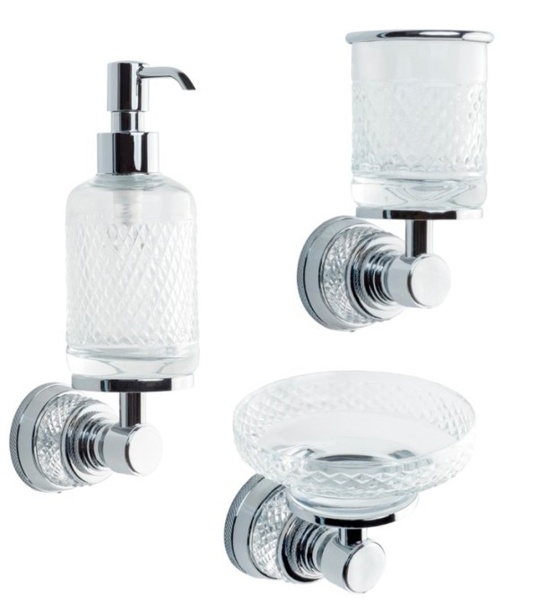 Набор Стакан Boheme Aura 10244-CR + Мыльница 10243-CR + Дозатор 10247-CR