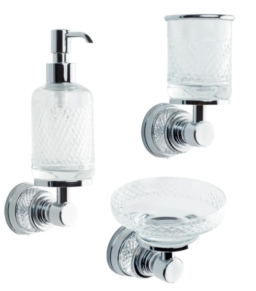 Набор Стакан Boheme Aura 10244-CR + Мыльница 10243-CR + Дозатор 10247-CR