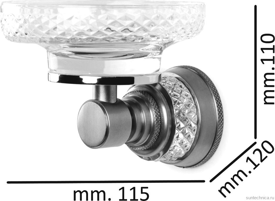 Набор Стакан Boheme Aura 10244-CR + Мыльница 10243-CR + Дозатор 10247-CR