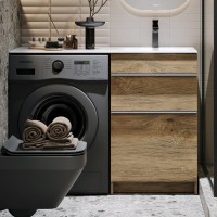 Мебель для ванной комнаты Aqwella Terra 53 R напольная, под стиральную машину, дуб балтийский