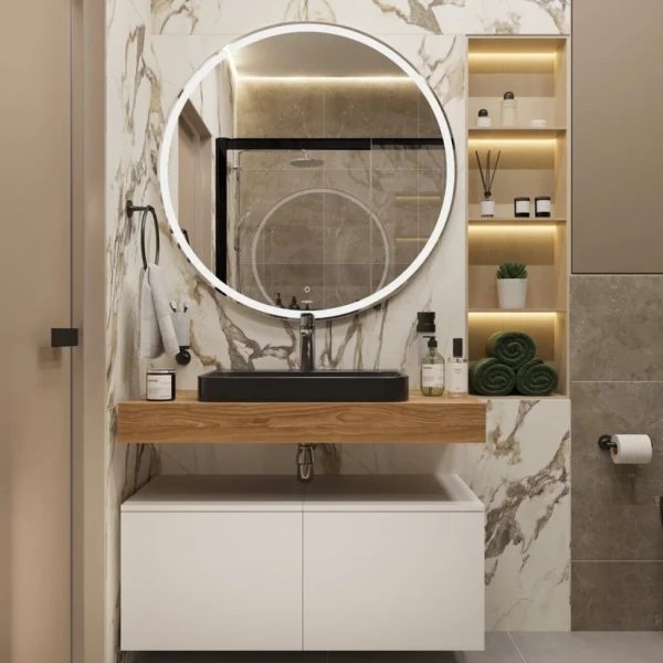 Мебель для ванной с раковиной Duravit Happy D.2 Plus 60: столешница 100, дуб французский, без отверстий + 2 тумбы 50