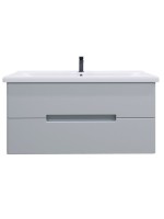 Тумба с раковиной SanStar Ориана 100 подвесная, серая, раковина Santek Миранда 100