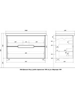 Тумба с раковиной SanStar Ориана 100 подвесная, серая, раковина Santek Миранда 100