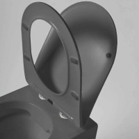 Комплект Унитаз подвесной Bauedge Dream BL0001-DG безободковый, с микролифтом, матовый темно-серый + Инсталляция Ideal + Кнопка Strike черная матовая