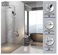 Душевая стойка BOCH MANN Vettorre BM9650 с термостатом, с гигиеническим душем, хром