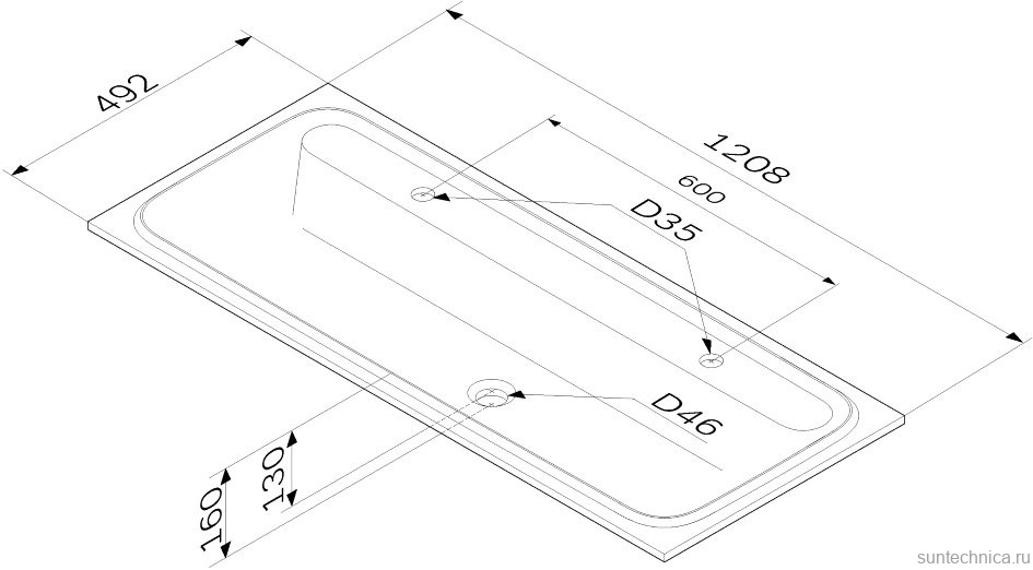 Тумба с раковиной AM.PM Func 120 дуб крафт